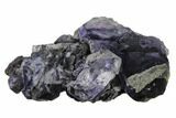 Purple Cuboctahedral Fluorite Crystals on Quartz - China #161820-1